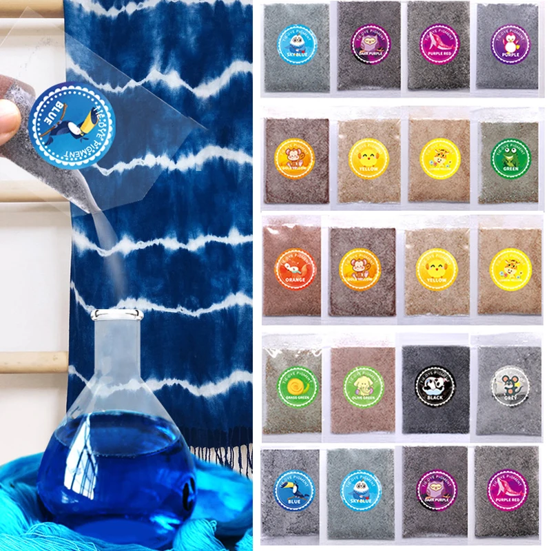 Colorant colorant pour tissu, 10 g/sac, 24 couleurs, colorant pour vêtements, Textile, teinture, rénovation, coton, chanvre Modal