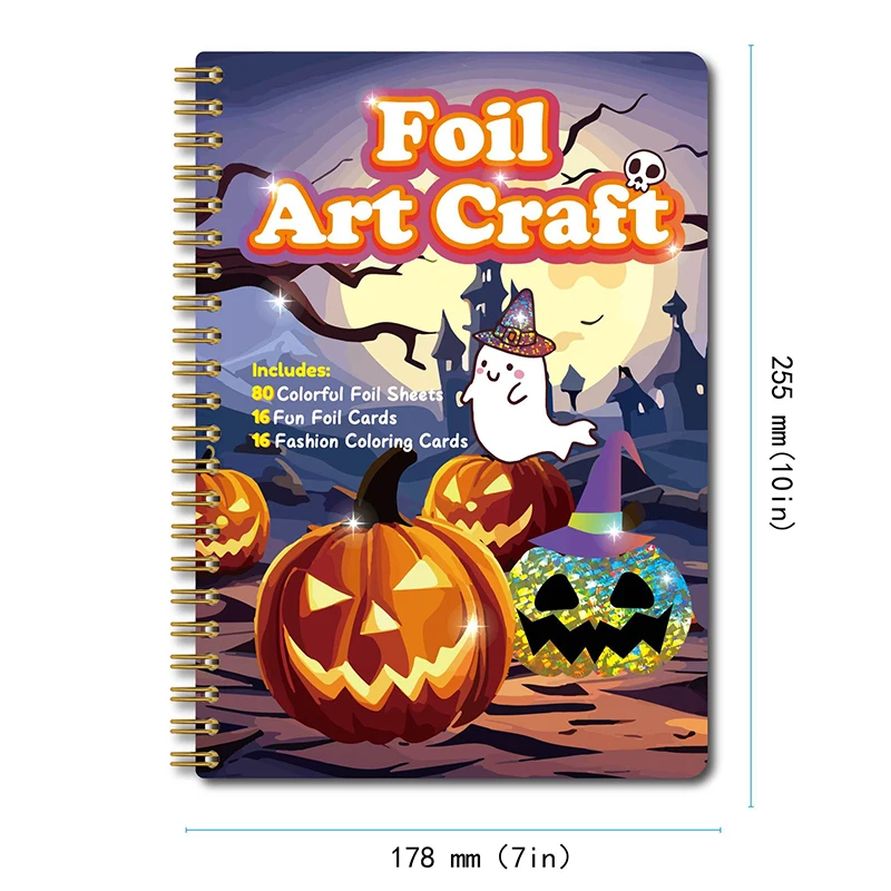 Children's Cartoon Halloween Handmade DIY Colorful Coloring Fill Painting Coil This Magic Art Painting 16 Front and Back