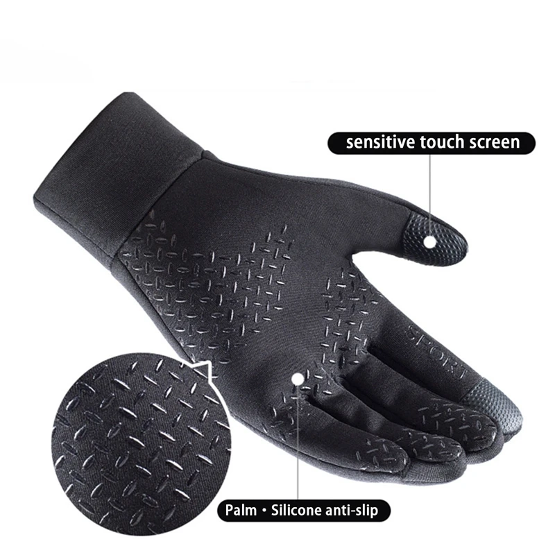 Gloves For Men Windproof Breathable MTB Road Bike Non-slip Gloves Touch Screen Full Finger Motorcycle Riding Cycling Gloves