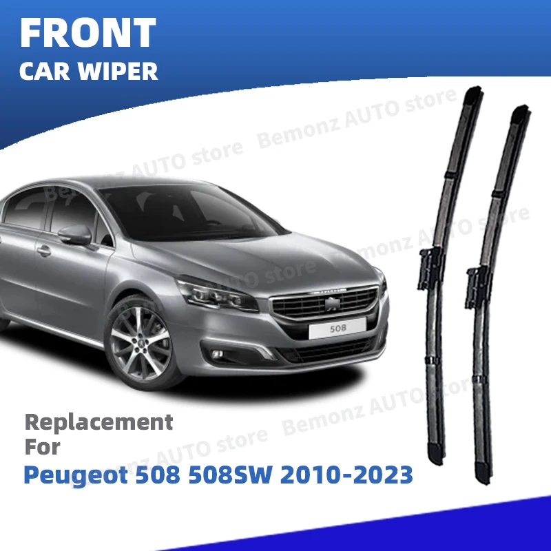 

LHD Front Windshield Wiper Blades For Peugeot 508 508SW 2010-2023 Windscreen Accessories 2011 2012 2014 2018 2019 2021