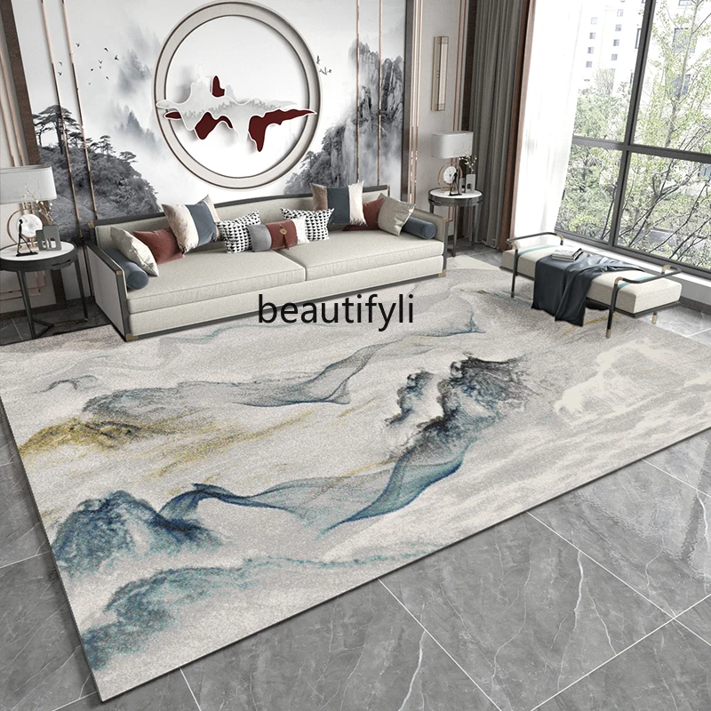 New Chinese living room carpet high-end sofa coffee table mat Chinese style study tea room floor mat bedroom bedside blanket