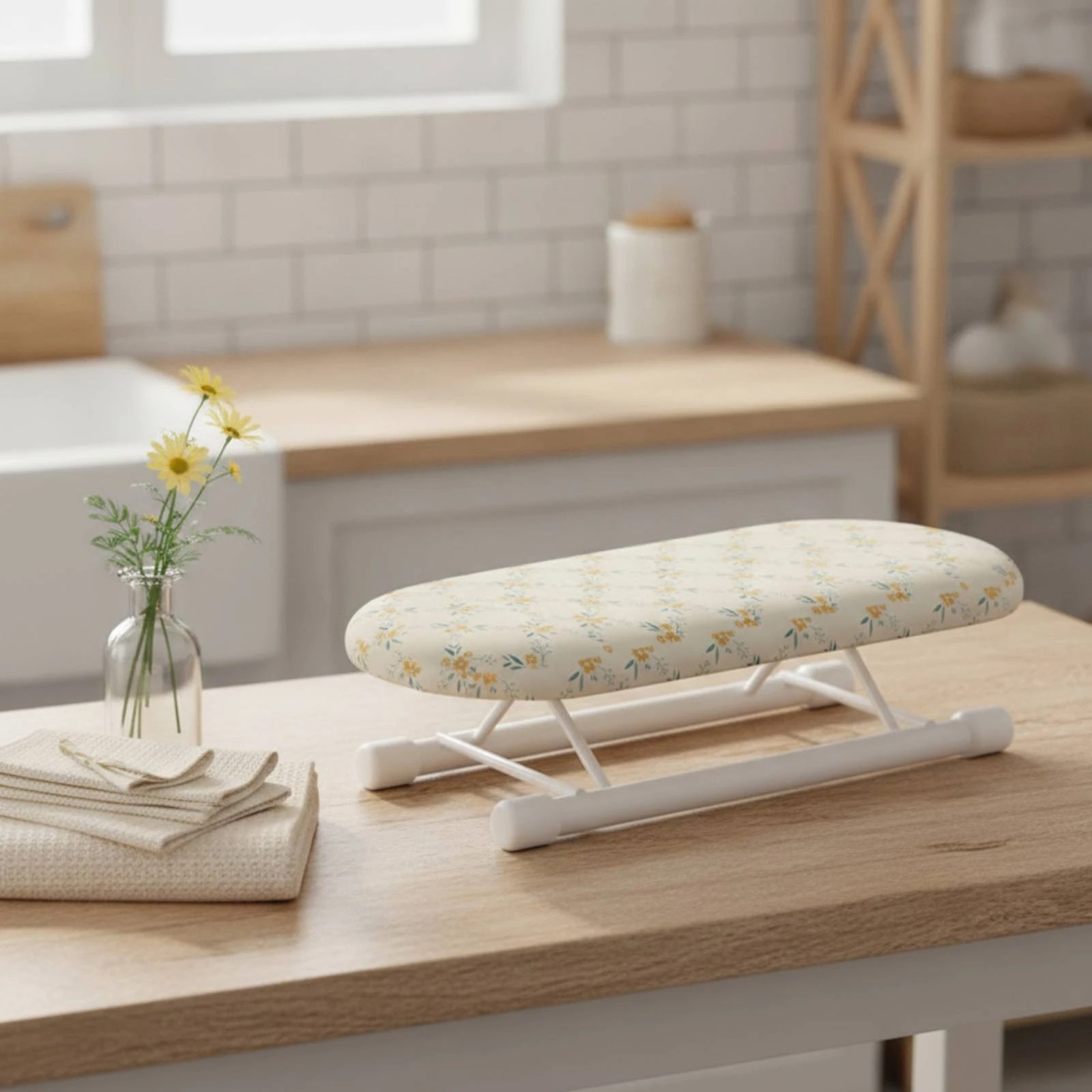 Desktop Folding Sleeve Ironing Board Space-Saving Sleeve Ironing Board with Folding Frame Small Stable for Home, Travel