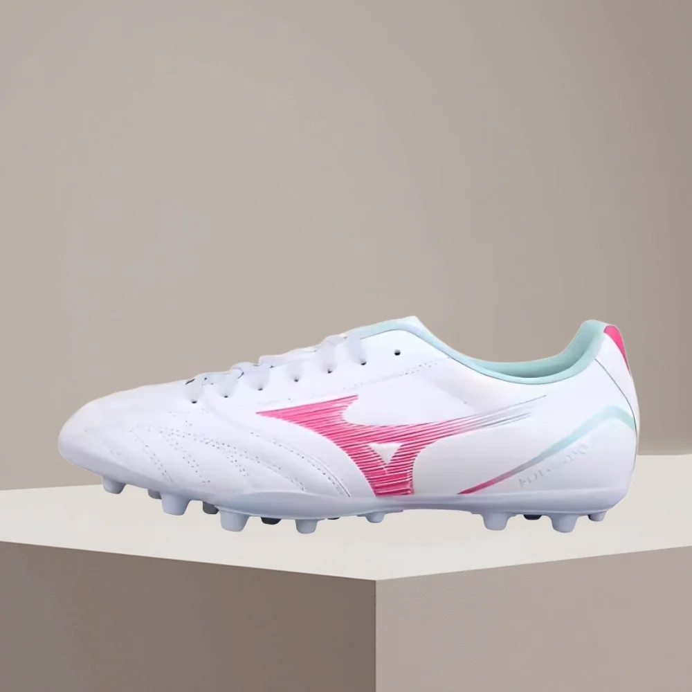 Mizuno Comfort Wrap AG Men's White/Pink Cleats – Rubber Studs Outsole, Non-Slip Grip & Durable Comfortable Fit P1GA249330
