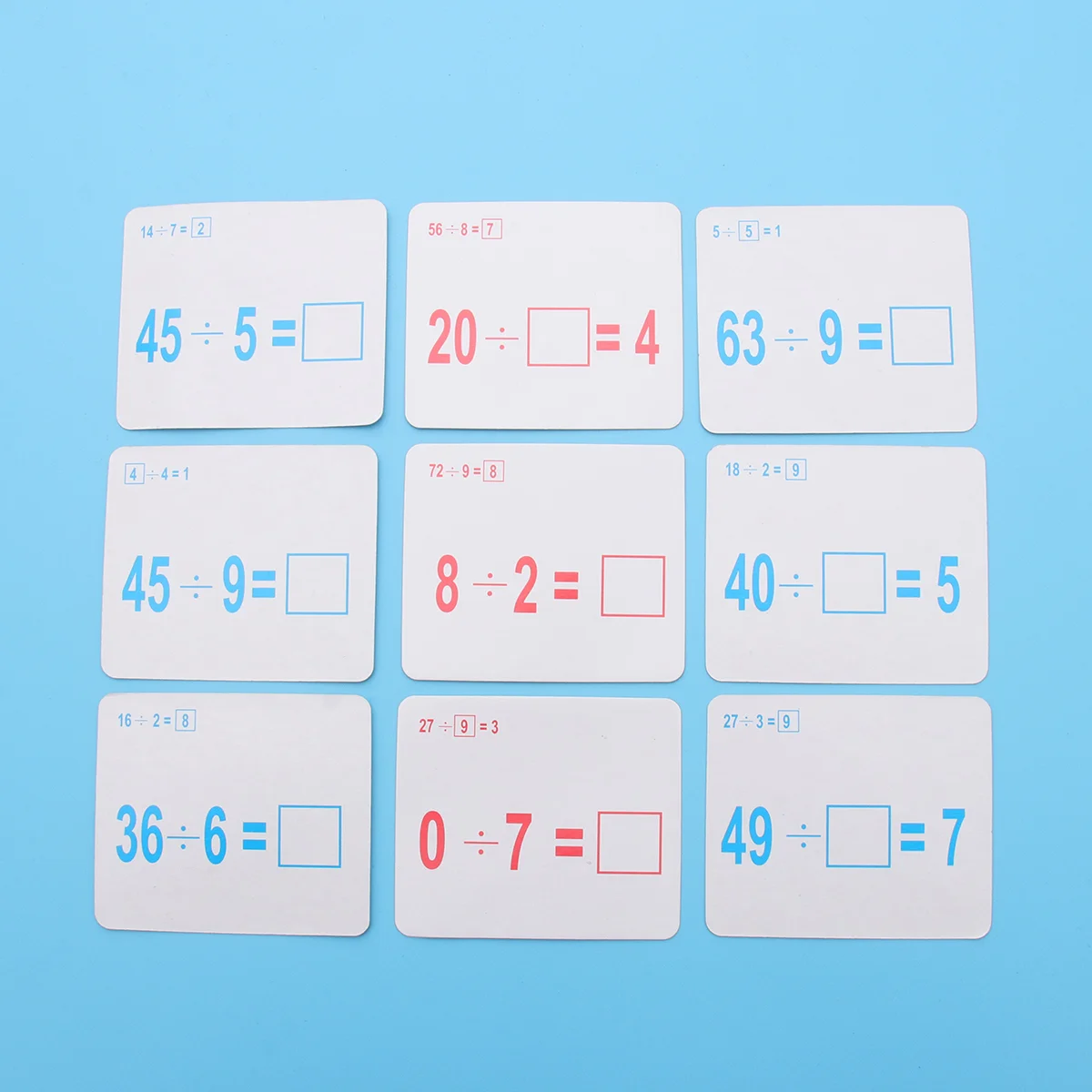 54Pcs Kids Math Arithmetic Cards Early Learning Educational Toys 27 Multiplication 27 Division Fun School Supplies