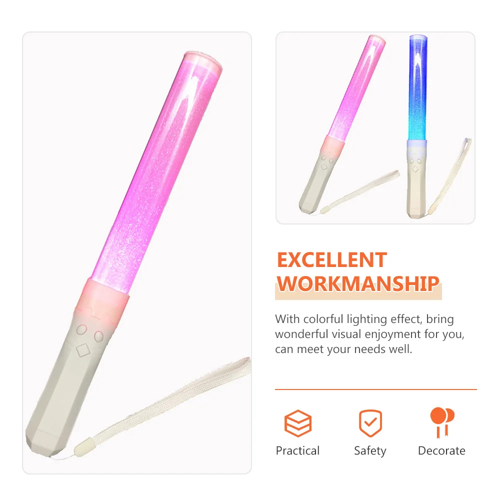 

2Pcs LED Glowing Wand 15 Colors Shake Activated Light Up Sticks for Ktv Bar Night Market Performance Daily Travel Use