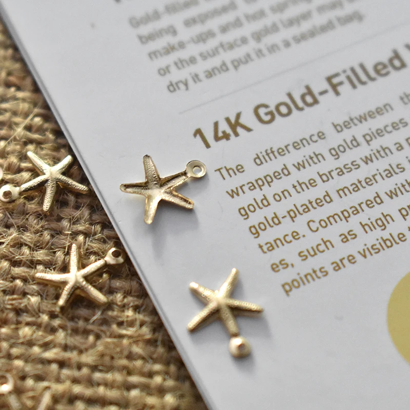 Seestern 14K Gold gefüllt Anhänger Seestern Charm Schmuck für DIY Armband Halskette Herstellung von Schmuckzubehör – Detail 22
