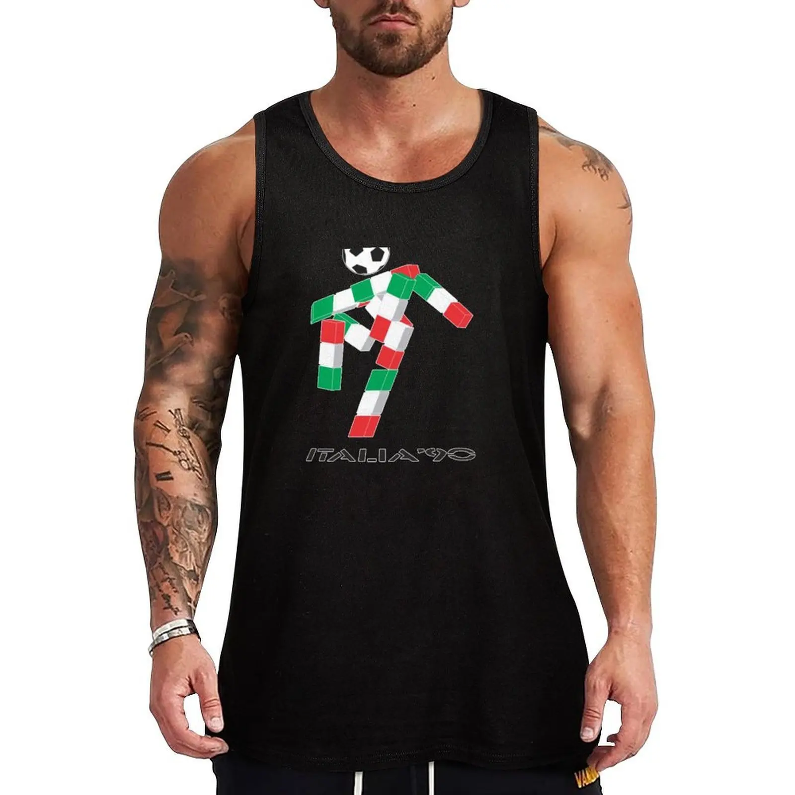 Italia 90 footballer logo Tank Top Outdoor Casual Tank Top Sleeveless Loose Summer Top
