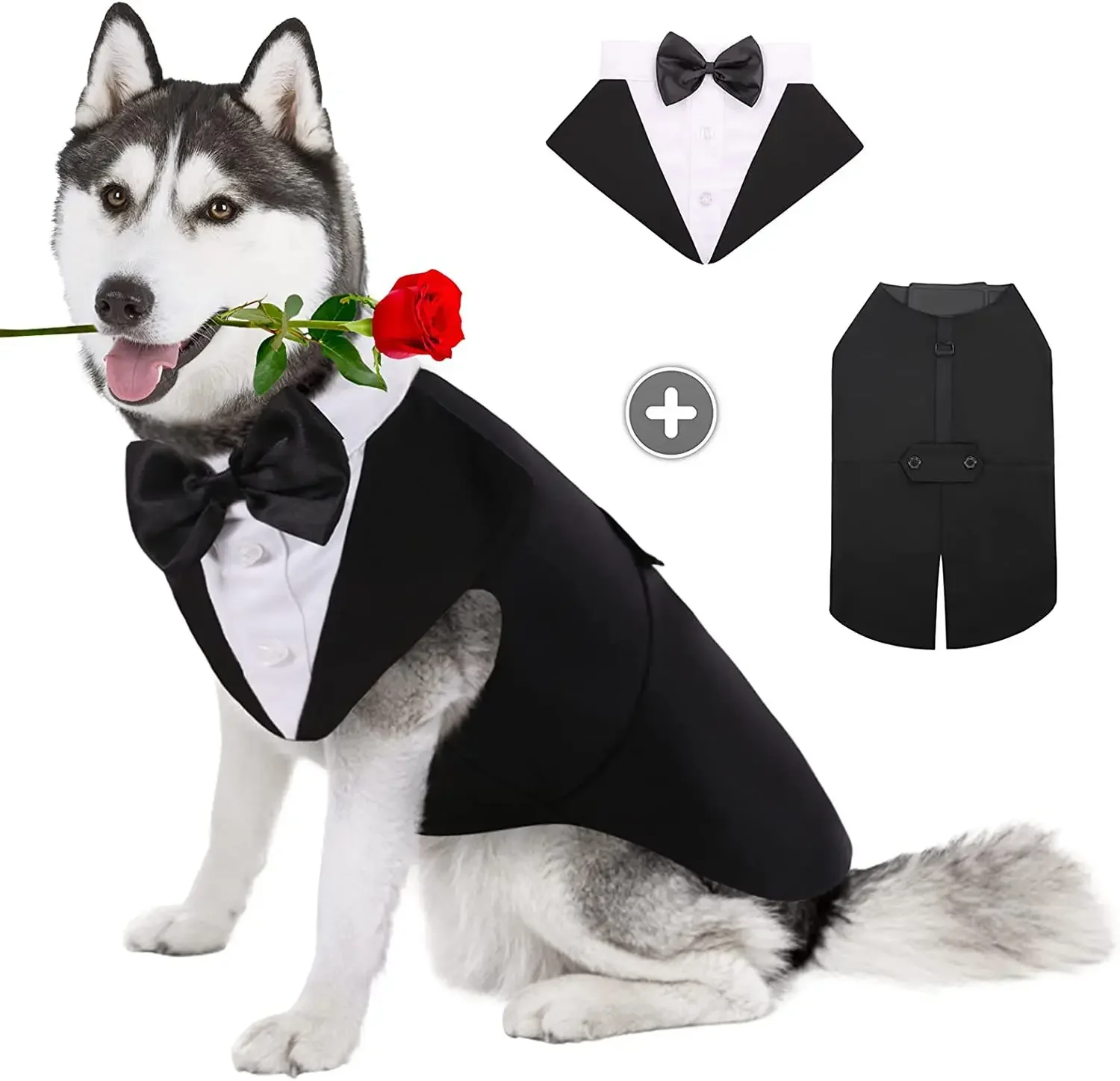 

Pet Dog Clothes Fashion Party Show Formal Suit Tie Bow Shirt Wedding Tuxedo Halloween Dress for Small Large Dog Clothes Supplies
