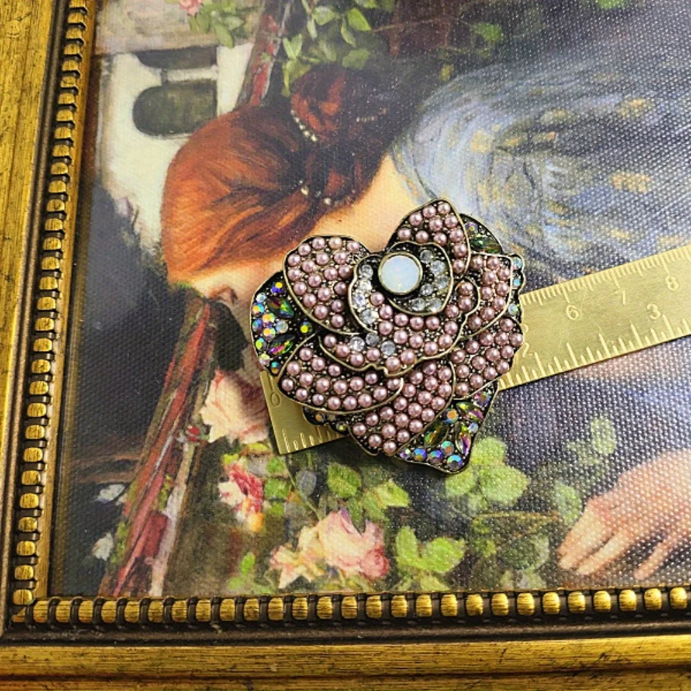 الباروك الفاخرة القلب تصميم الرجال والنساء بروش دبابيس ، قصر نمط مجوهرات اكسسوارات ، WeddingHolidayPartyCoupleSurpriseGift