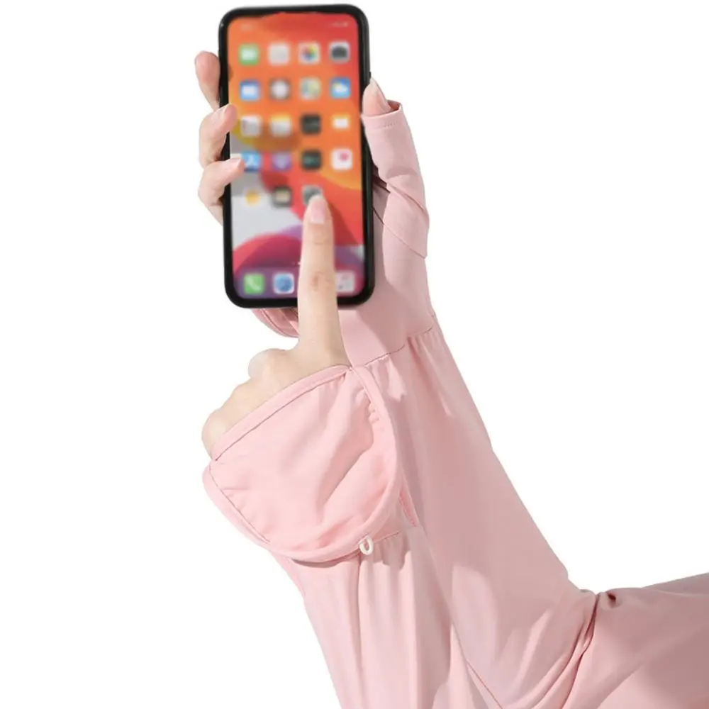 Ice Fabric Arm Sleeves New Elastic Breathable Hand Cover Flip Design Anti-UV Sunscreen Sleeves Cycling Running