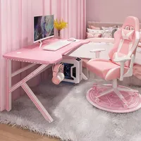 Pink Gaming Desk Girls Study Laptop Table Computer Table white Live Gamer Home Live Bedroom Desktop Gamer