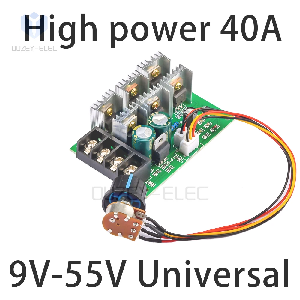 PWM DC9-55V 40A 2000W High Power Speed Controller DC Motor Pump Speed Controller Driver 9V 12V 24V 36V 48V