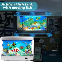 Artificial Aquarium Decorative Lamp LED Virtual Ocean Fish Tank Lamp Motion Fake Tropical Night Light Bedside Living Room Decor