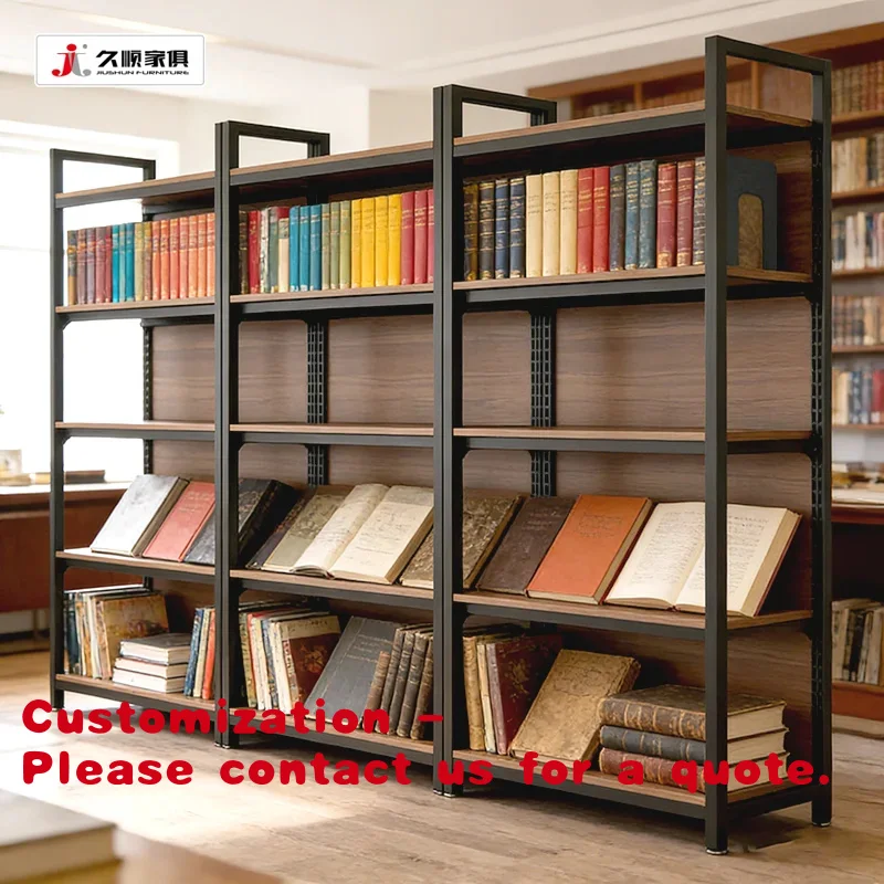

Customize.Jiushun Custom Wood and Steel Combination High Quality Supermarket Shelves Freestanding Single Sided Shopping Mall Dis