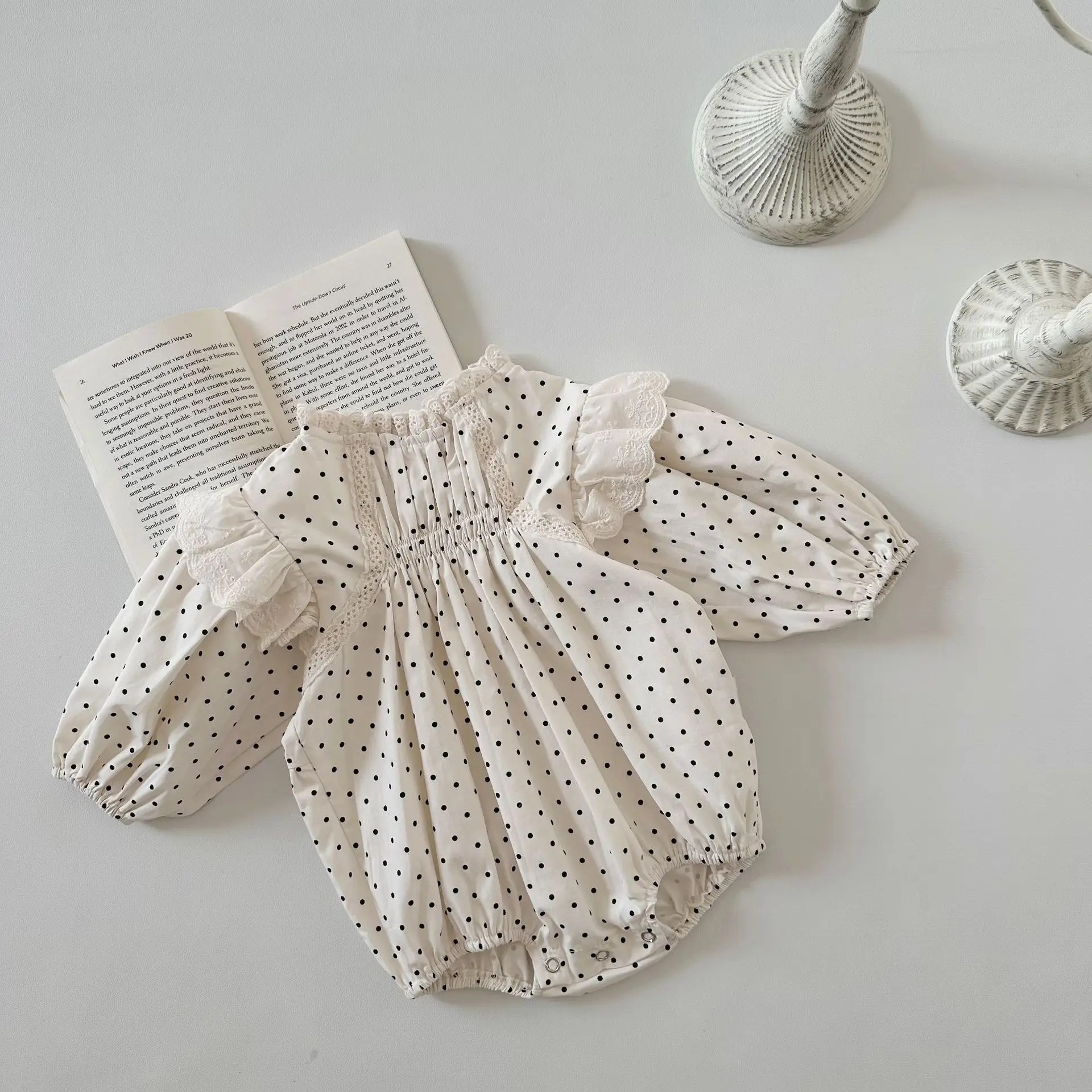 Baby Girls Rompers 24 Autumn Infant Cute Print Lace Long Sleeve Romper Baby Girl Bodysuit  Baby Clothes