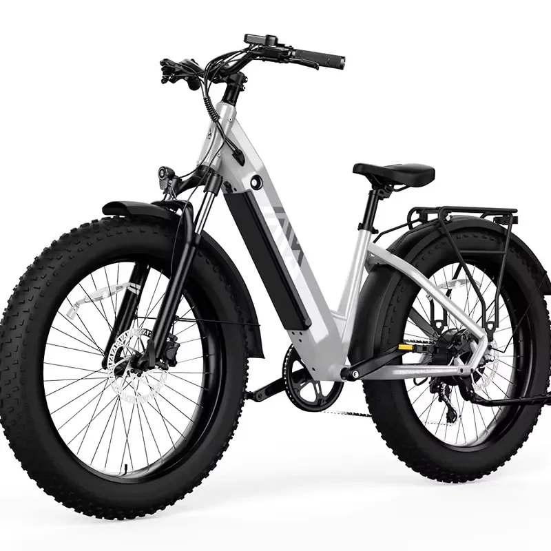26inch Electric Road Bike for Women Female Step Thru Electric Mountain Bike Brushless Rear Hub Motor 7 Speed Metal