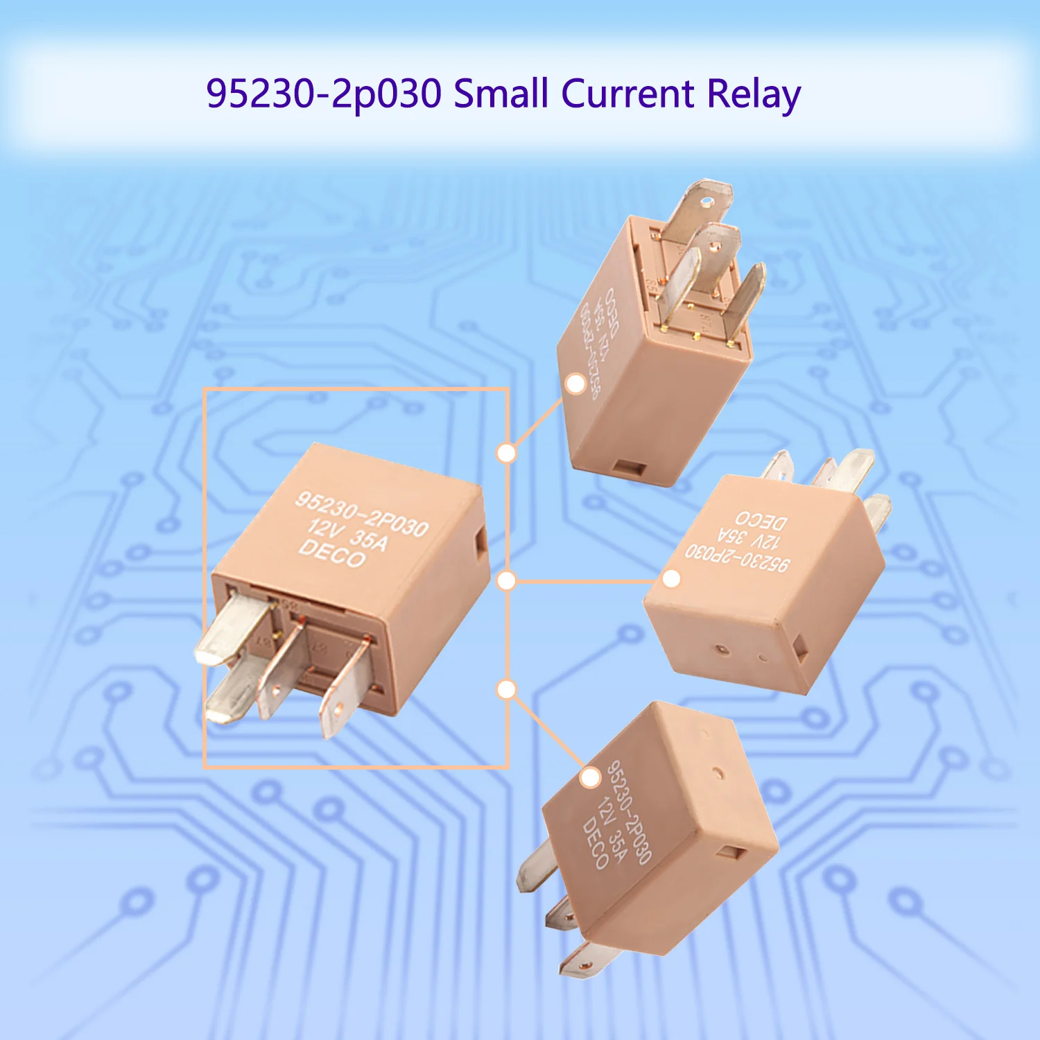1pcs 95230-2p030 Small Current 12V 35A 4Pin Relay for Vehicles Car Automobiles, Parts Accessories