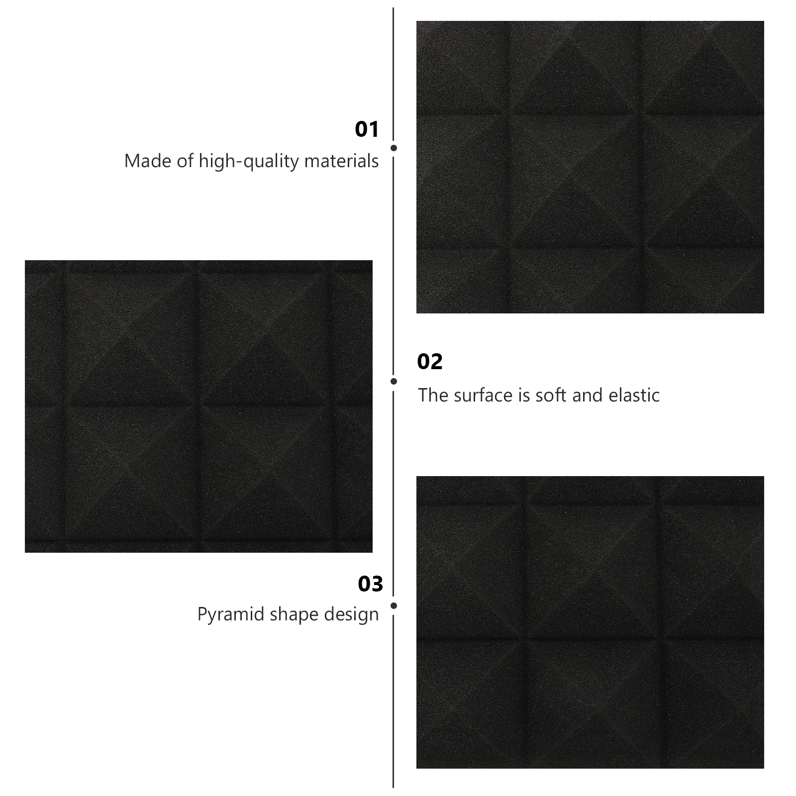 

12 Pcs Sound Absorbing Cotton Acoustic Panels Insulation Mats KTV Studio Soundproof Wedge Foam Decorative Surface