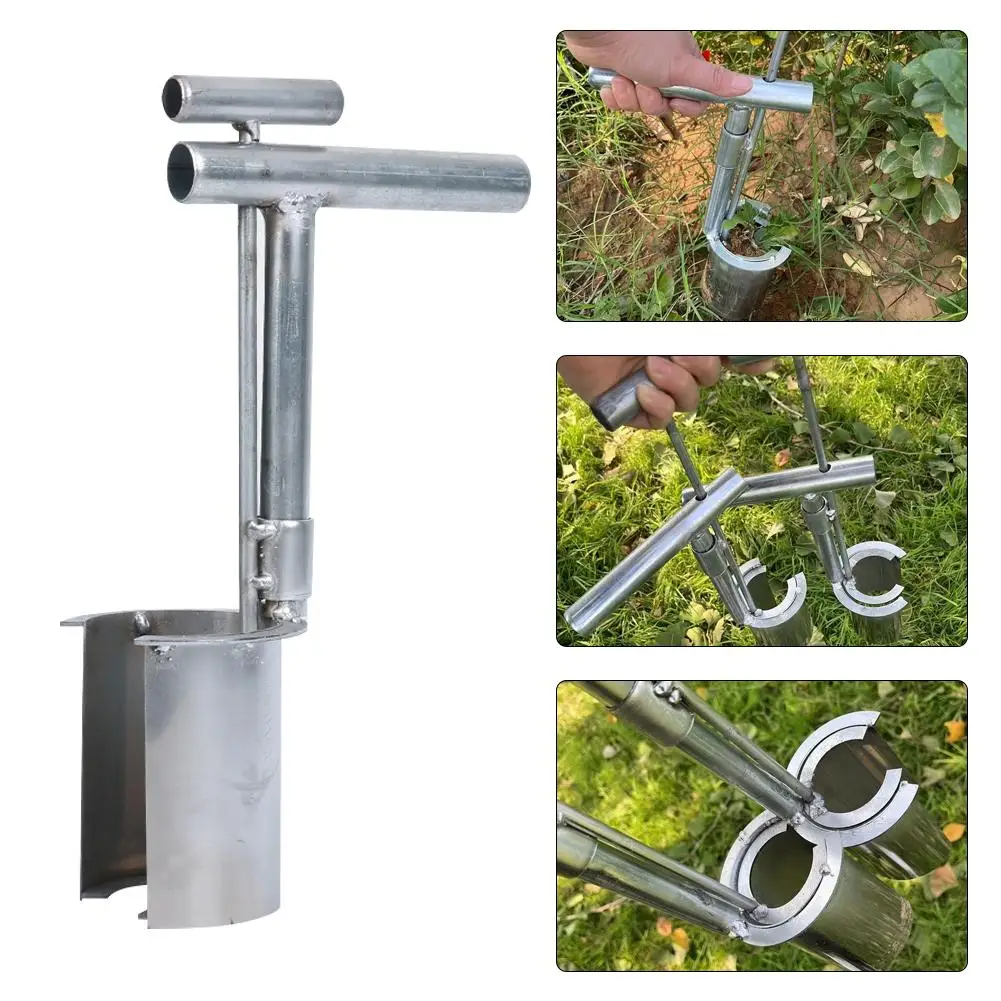 Plant And Fruit Tree Seedling Transplanter Stainless Steel Garden Barrel Transplanter Plant Flowers Diging Seedlings Artifact