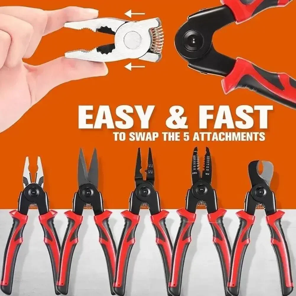 

Electricians For Wire Head Stripping Wire Tool Interchangeable 1 Pliers 5 Pliers Pliers Special Multifunctional In Steel