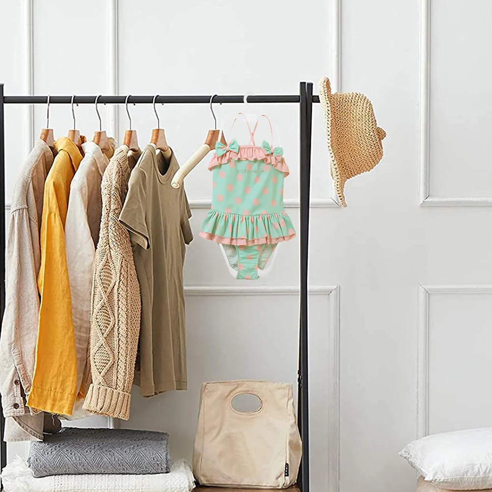 

10Pcs Swim Suit Display Hangers Plastic White Clothes Organizer Childrens Hangers for Clothes