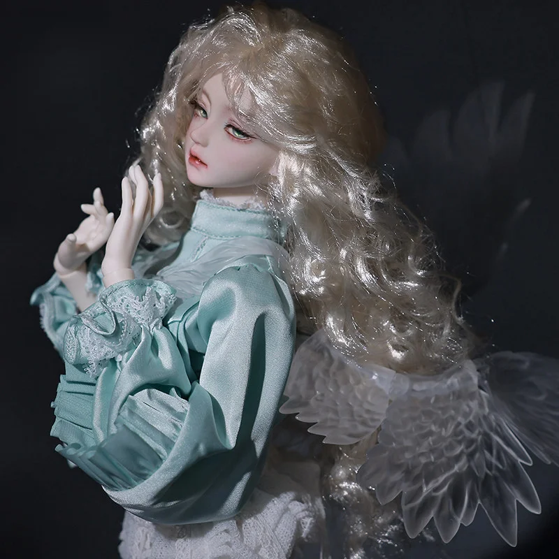 Oficjalna lalka Joybjd 1/4 Bjd Ivy Sd z miętowo-zieloną koszulką w stylu europejskim i anielskimi skrzydłami, lalka kolekcjonerska dla kolekcjonerów.