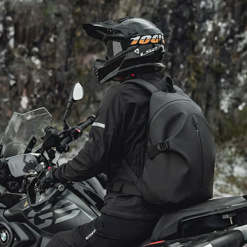 Large Capacity Waterproof Motorcycle Helmet Backpack Motocross Riding Rucksack For Moto Touring Off‑Road  Daily Commute