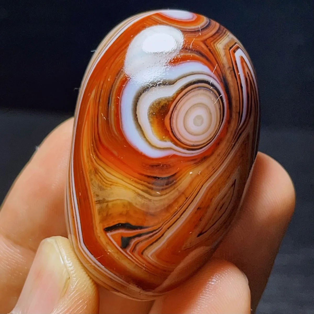 Earth Mined Banded Agate Palm Stone, Tumbled Polished, Gift Stone, Home Decor, Natural Stone, Crystal Collection, Table Display