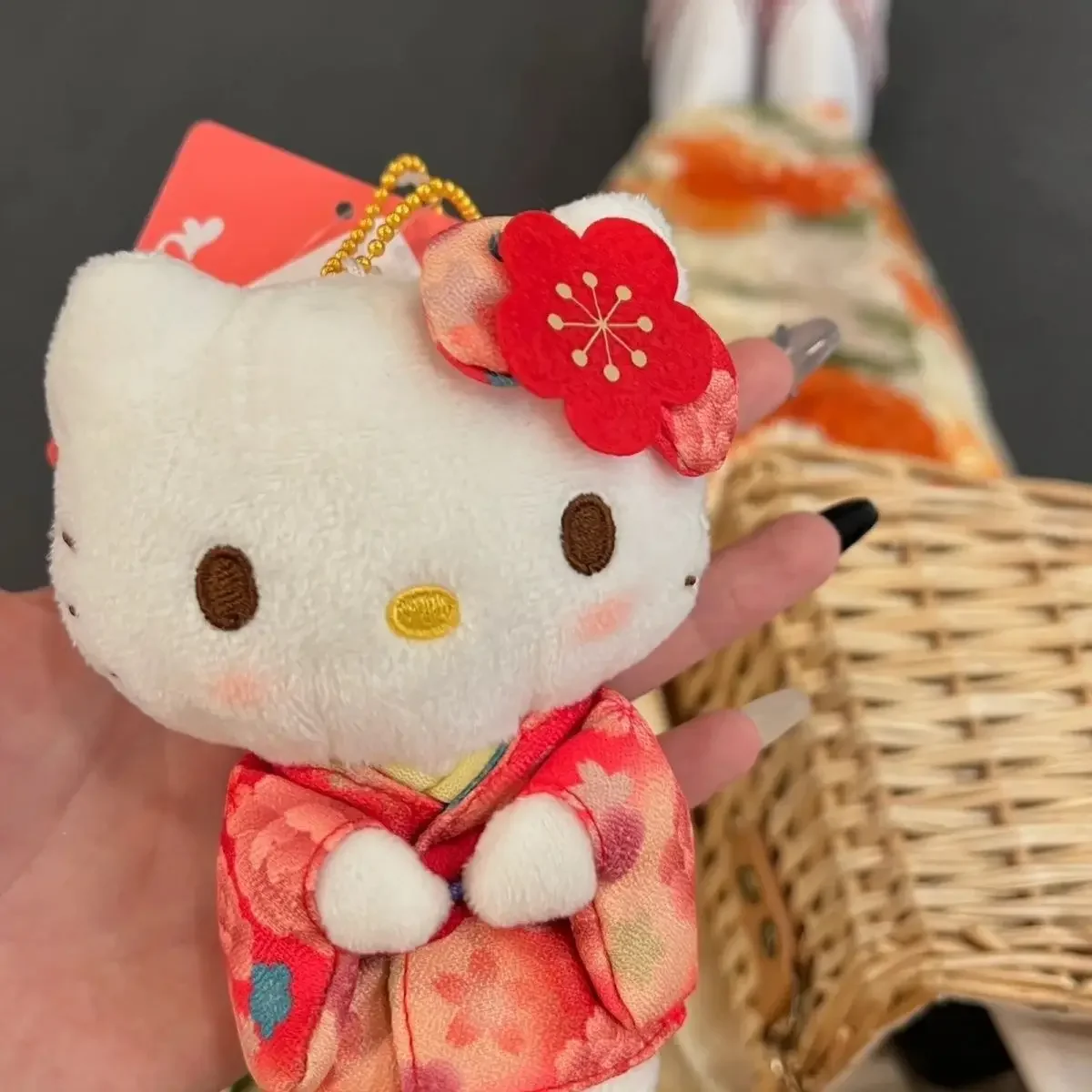 Hello Kitty Pluszowy brelok do kluczy Oryginalna japońska seria Kimono Miniso Sakura KT Cat Cute Bag Doll Pendant Backpack Hanging Ornament