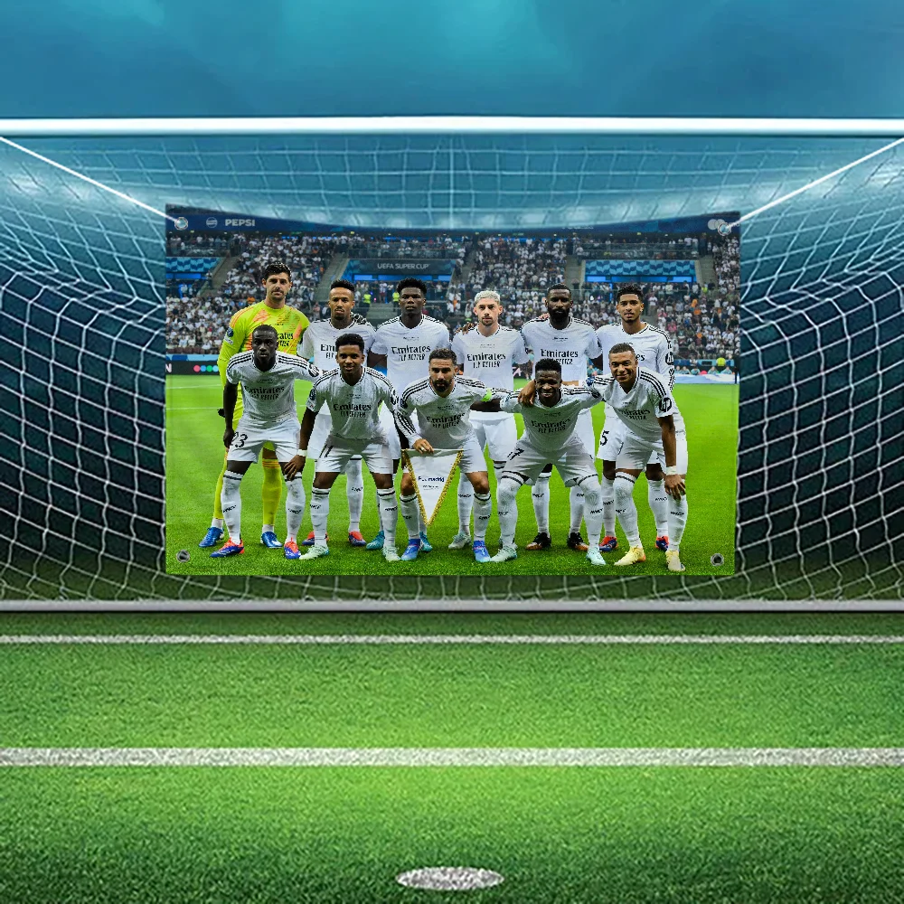 Fc نادي معلق حديقة أعلام راية غرفة المرآب الديكور جدار ديكور نسيج S-madrids-reals-P مضحك العلم غرف نوم في الهواء الطلق #3