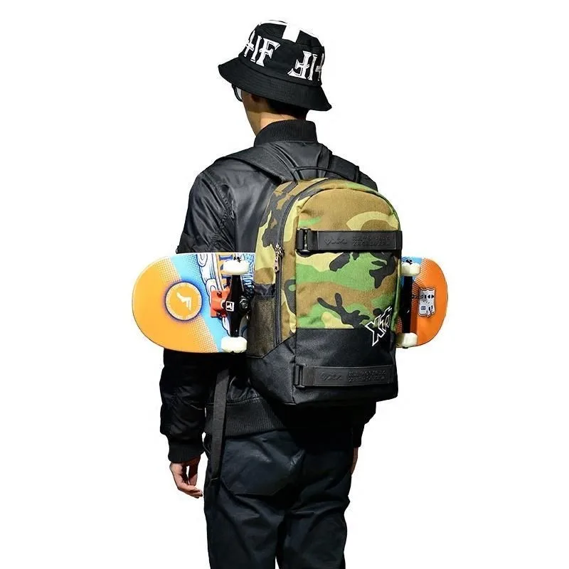 حقيبة ظهر Mackar Skateboard حقيبة ظهر Street Fashion Trend Harajuku Style حقيبة ظهر للكمبيوتر ملابس الشارع حقيبة مدرسية للطلاب الجامعيين