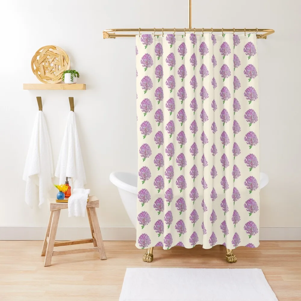 

Red Clover Watercolor Shower Curtain Bathroom Accessories Anime Shower Waterproof Shower Curtain