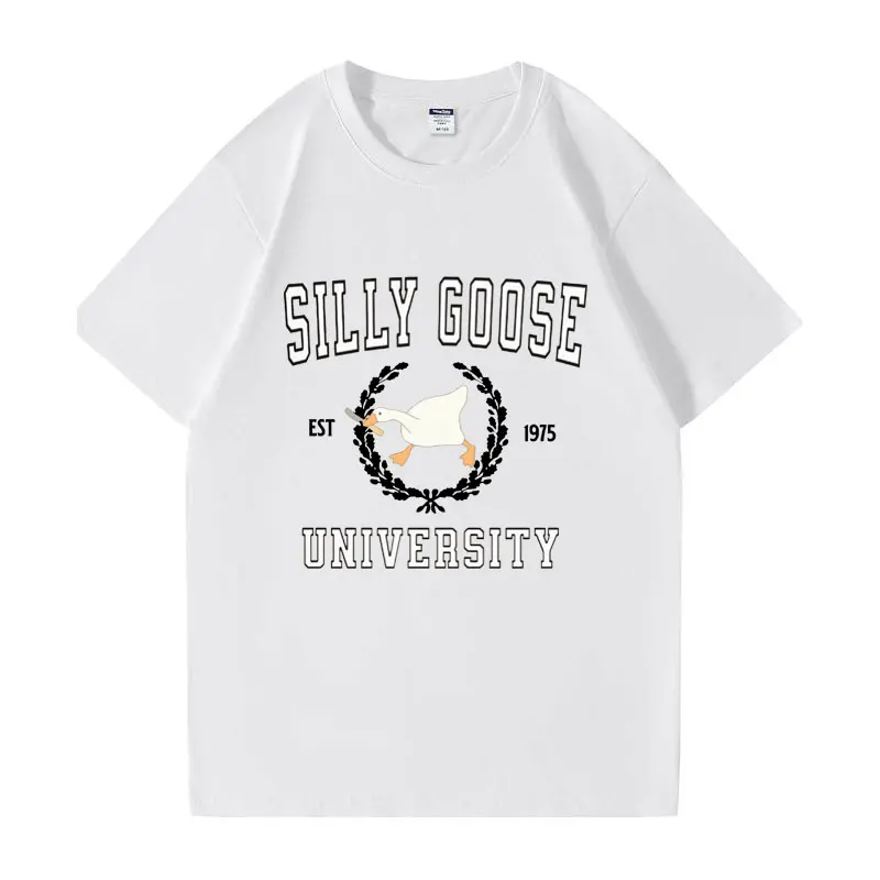 

funny Silly Goose University Gift Graphic print T Shirts Fashion Oversized T-shirt tops men women 90s Vintage Harajuku tee shirt