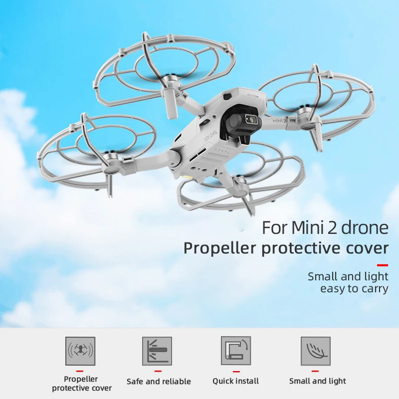 Pelindung baling-baling tertutup penuh, untuk DJI Mini 2 Drone, dudukan pisau baling-baling, Fixer cincin pelindung anti-tabrakan