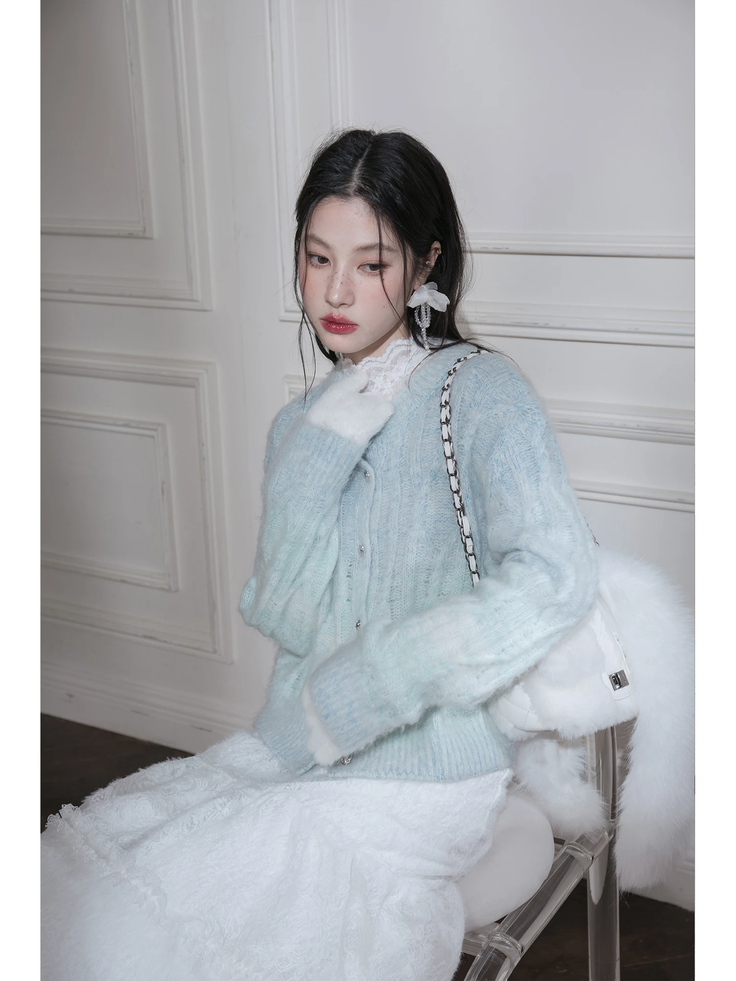 

COTRE adient Color Роскошный шерстяной кардиган из альпаки, мягкий, с длинными рукавами, круглым вырезом, на пуговицах, женский, модный, для повседневной носки