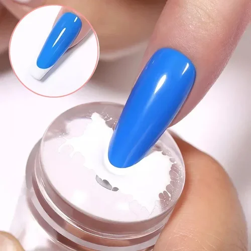 Imagen 2 del producto Sello de uñas transparente con raspador, plantilla de sello de uñas de punta francesa, impresión de silicona de gelatina, herramientas de manicura para estampado de esmalte de uñas