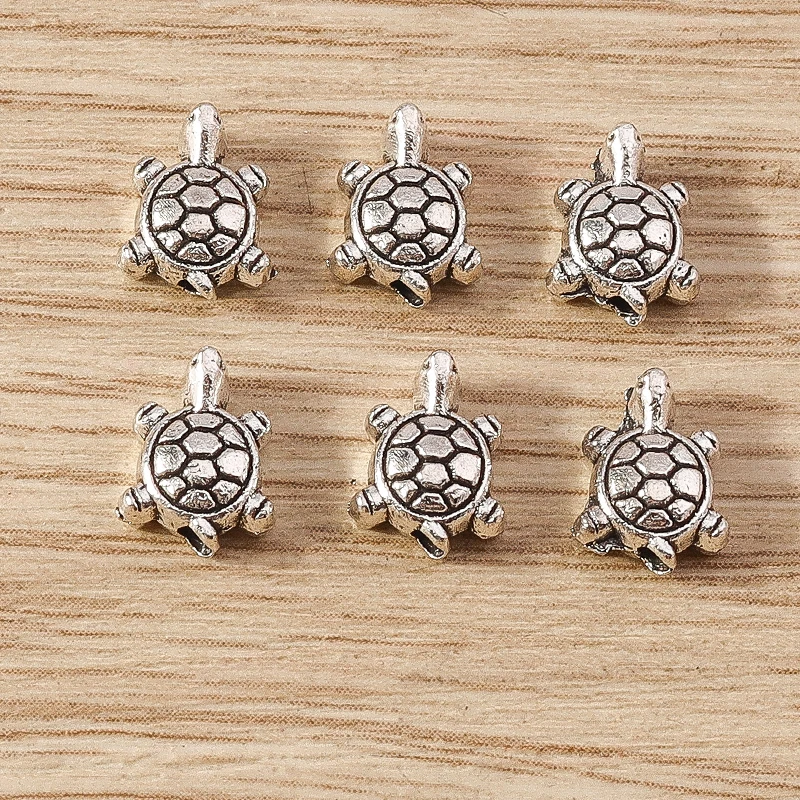 20 Stück süße Meerjungfrau Life Charms Legierung Schildkröte Seestern Fisch Muschel kleines Loch lose Distanzperlen für Schmuckherstellung DIY Handwerk Geschenk – Detail 10