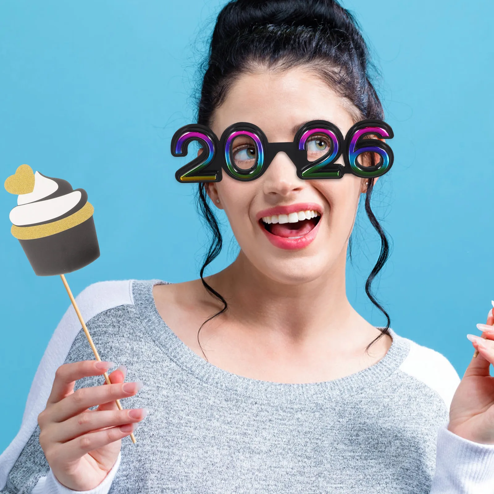 

4 Pcs Christmas Party Glasses New Year Eve Eyeglass Festive Eyeglasses 2026 Digital