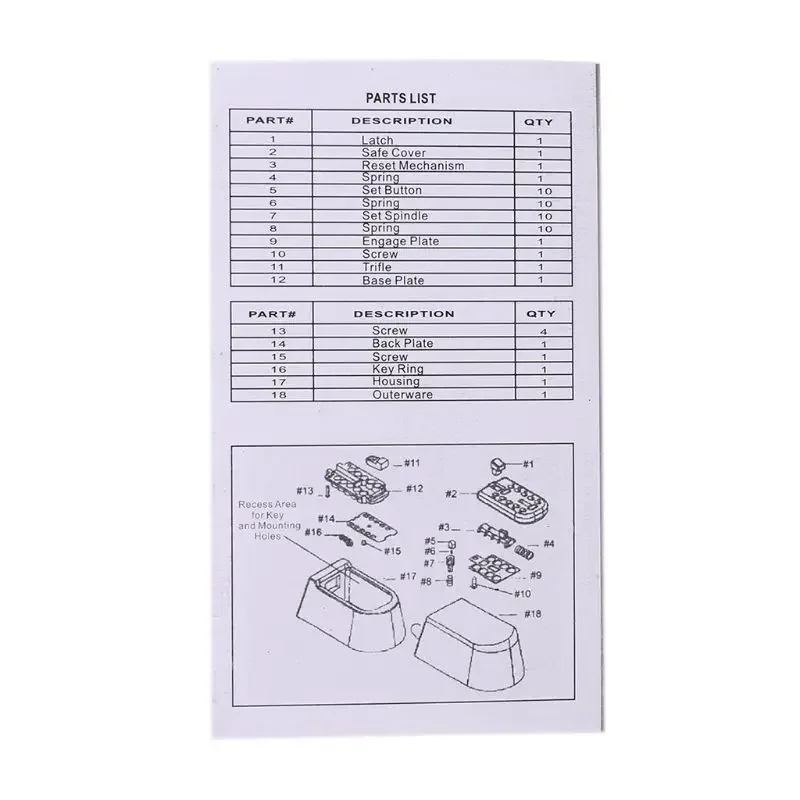 Key Safe Lock Storage Box Outdoor with Code Combination Password Security Waterproof Wall Mount Push Button Case