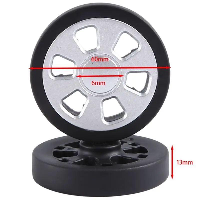 YANA50I 60X13mm Set Of 2 Luggage Suitcase Replacement Wheels Set PU Swivel Caster Wheels Bearings Repair Kit