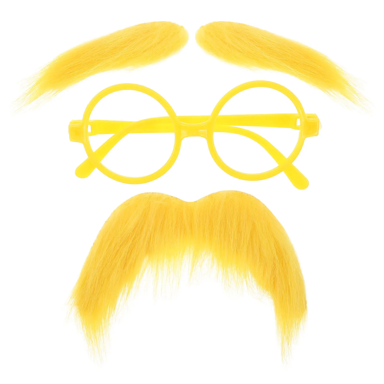 

1 Set Orange Glasses Yellow Fake Beard Mustache Novelty Eyeglasses Party Costume Accessories Funny Photo Booth Props Carnival