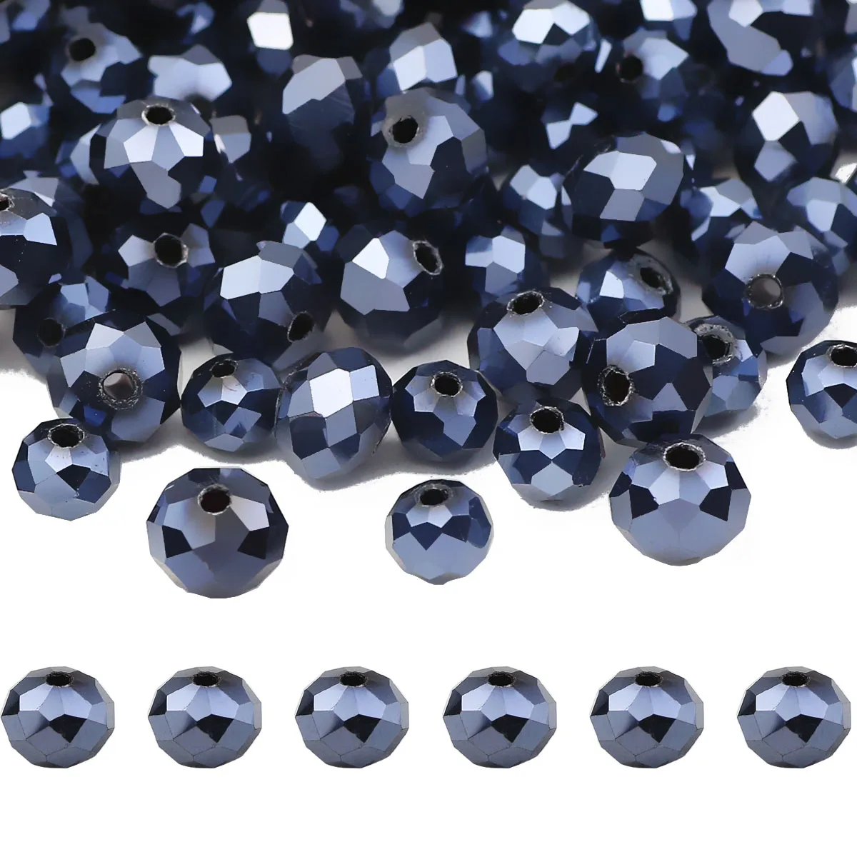 3/4/6/8mm Flat Round Cut Angle Black Austrian Crystal Faceted Loose Beads For Jewelry Making DIY Bracelets Earrings Accessories