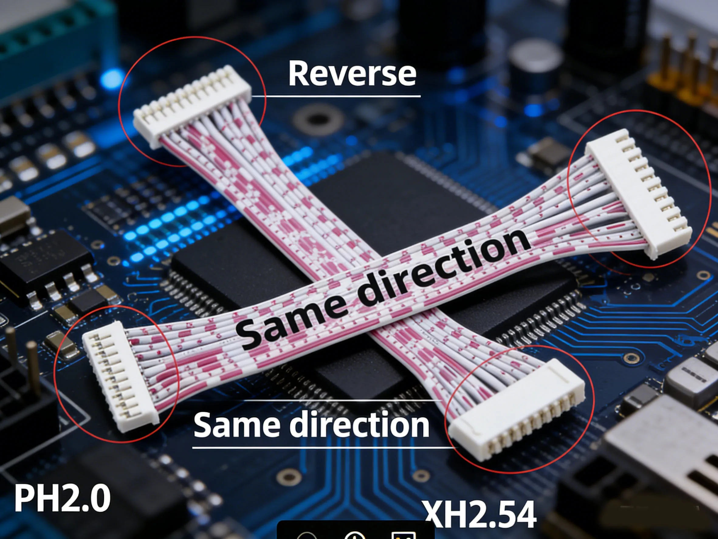 10pcs Ph2.0 To Xh2.54 Double-head Red And White Row Electronic Cable 2468 26awg Terminal Cable