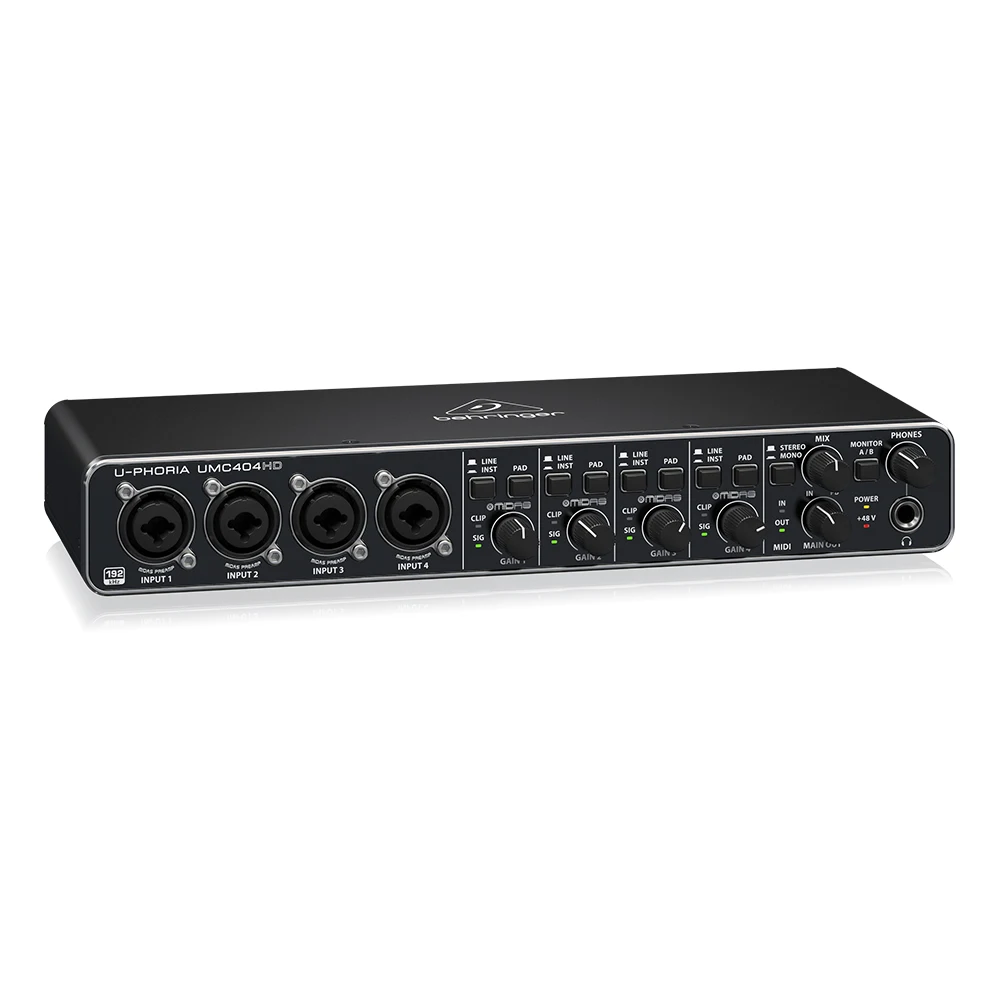 Behringer UMC404HD Sound Card 4*4 USB Audio/MIDI Interface With Midas Mic Preamps Studio Music Equipment