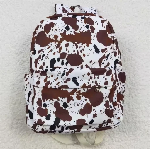 

Dairy Cow Backpack Plaid Floral Print Waterproof School Bag with Zipper Ruffle Toddler Backpack for Boys & Girls, Kindergart