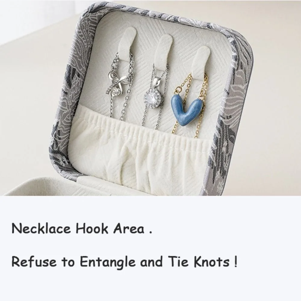 

Упаковочная коробка для ювелирных изделий с вышивкой, большая емкость, ожерелье, серьги, чехол для хранения ювелирных изделий, органайзер, держатель для ювелирных изделий с цветами, отпуск