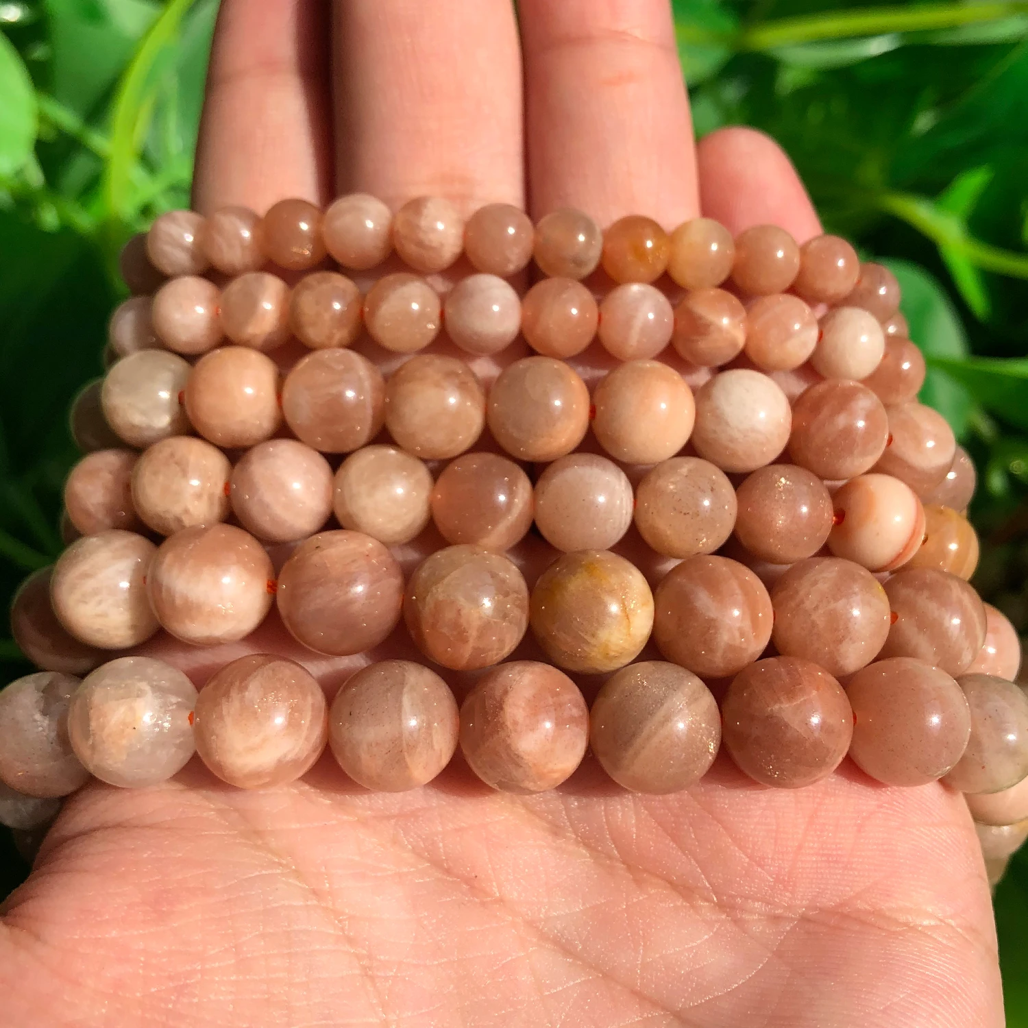 Natural Stone Sunstone Beads 4 6 8 10mm Round Spacer Beads for Needlework Jewelry Making Handmade Diy Bracelet Necklace 15 Inch