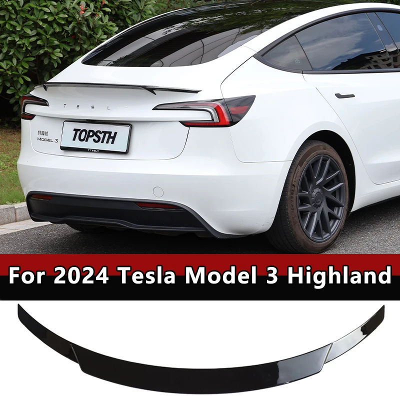 

For 2024 Tesla Model 3 highland ABS Sports Rear Trunk Lid Spoiler Wing Car Tailgate Flap Trim Decklid Lip Body Accessories