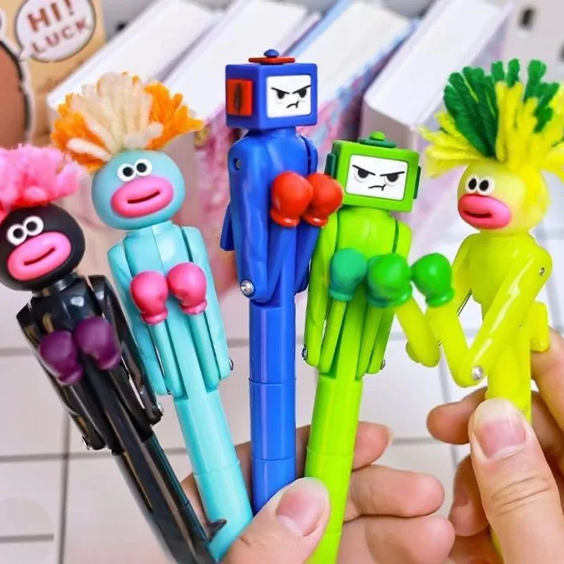 Boxender Stift-Roboter / Plüsch-Haaraccessoire-Stift mit Schlagarm, Tragbarer Cartoon-Signaturstift Ideal für Büro und Zuhause – Detail 1