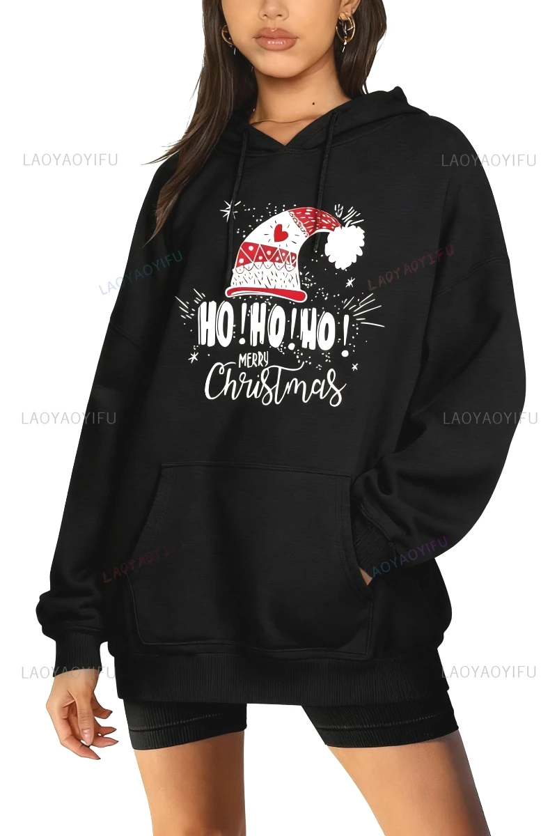 HO عيد الميلاد البلوز عيد الميلاد HO هوديي مضحك نمط سترة المرأة السترة قميص رياضي لباس غير رسمي ملابس النساء